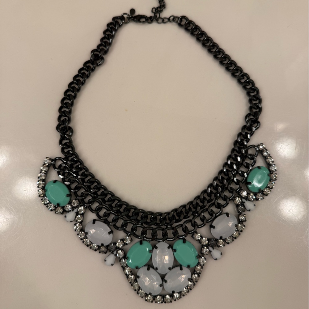 Elegant Black and Green Statement Necklace